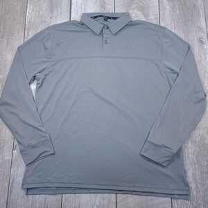 Public Rec Polo Shirt Mens XXL Gray Long Sleeve Performance Stretch Athleisure